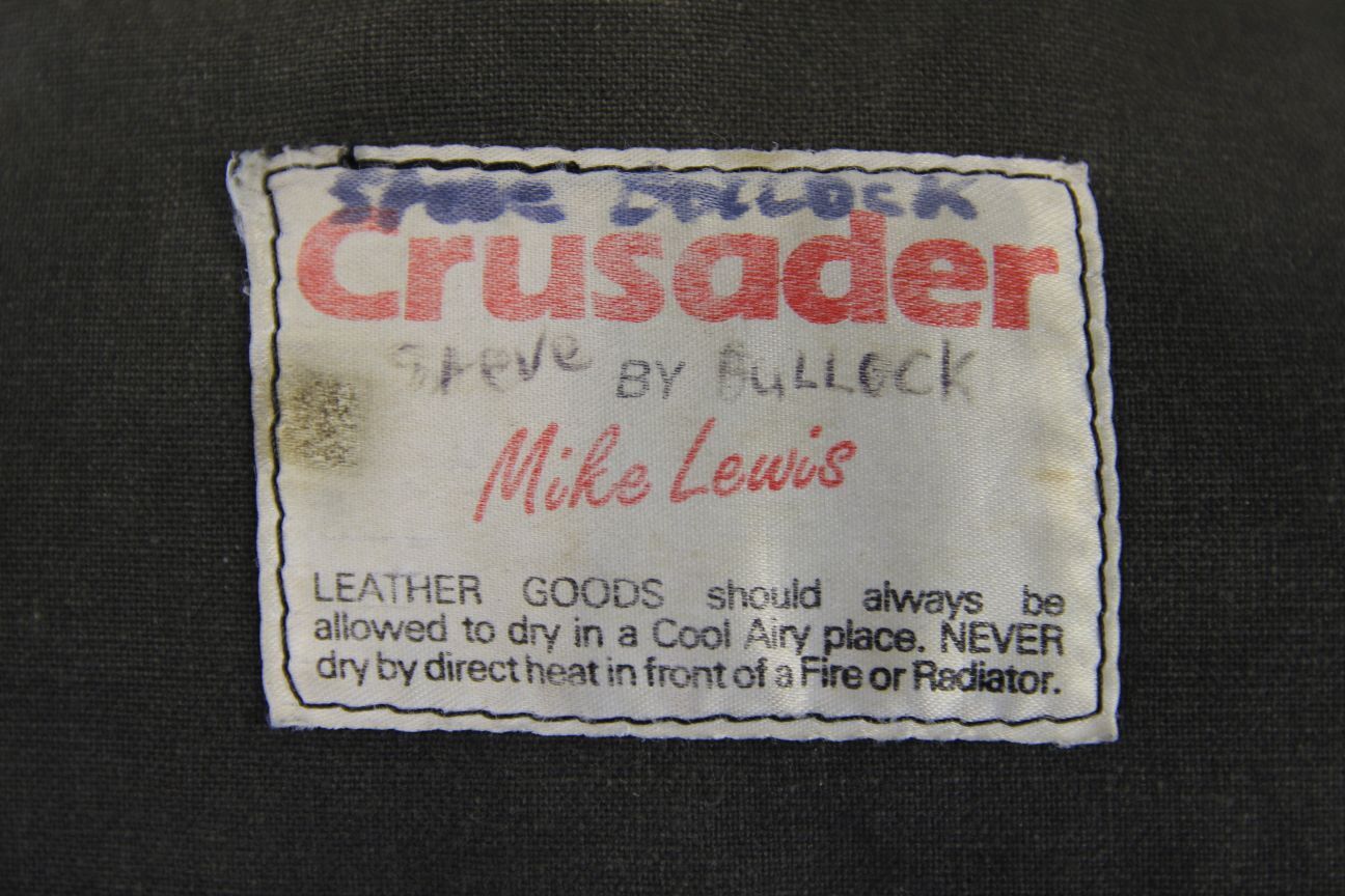 VINTAGE 80's CRUSADER BY MIKE LEWIS BRITISH MADE BLACK LEATHER BIKER JCKT 40-42"