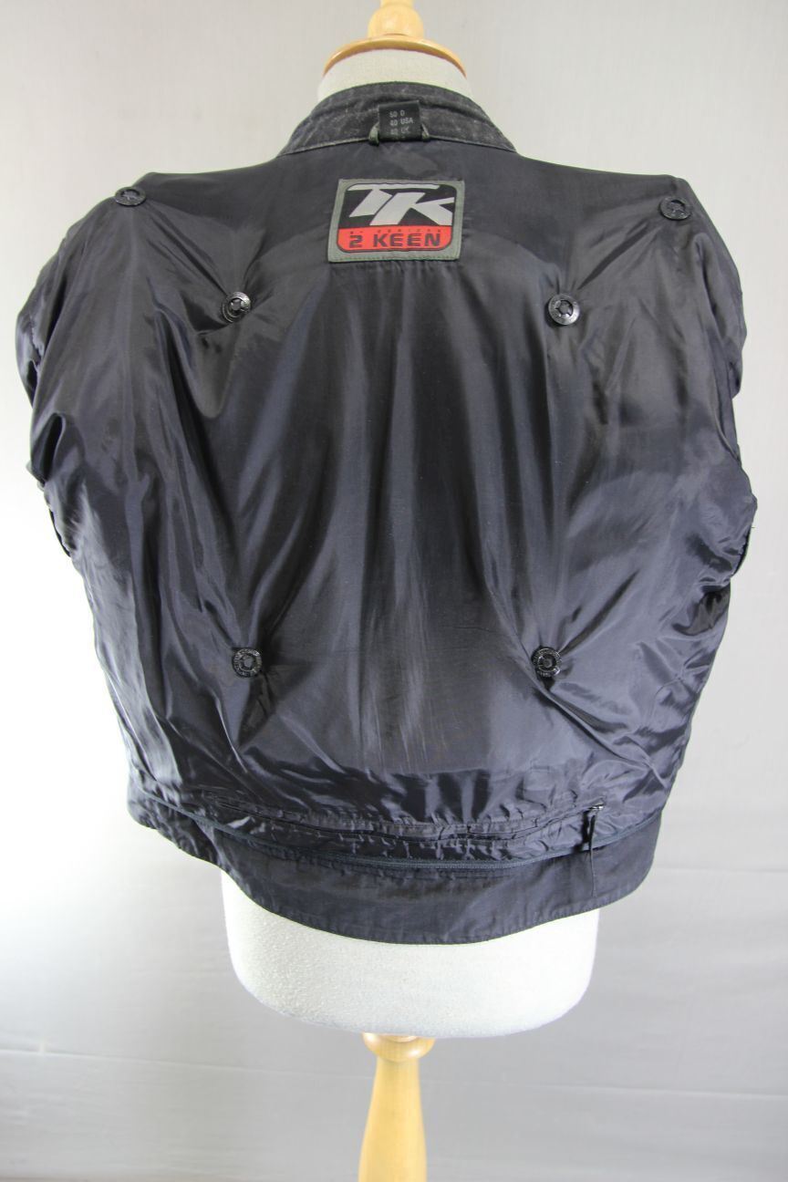HEIN GERICKE '2 KEEN' LEATHER BIKER JACKET WITH REMOVABLE CE ARMOUR 40 INCH