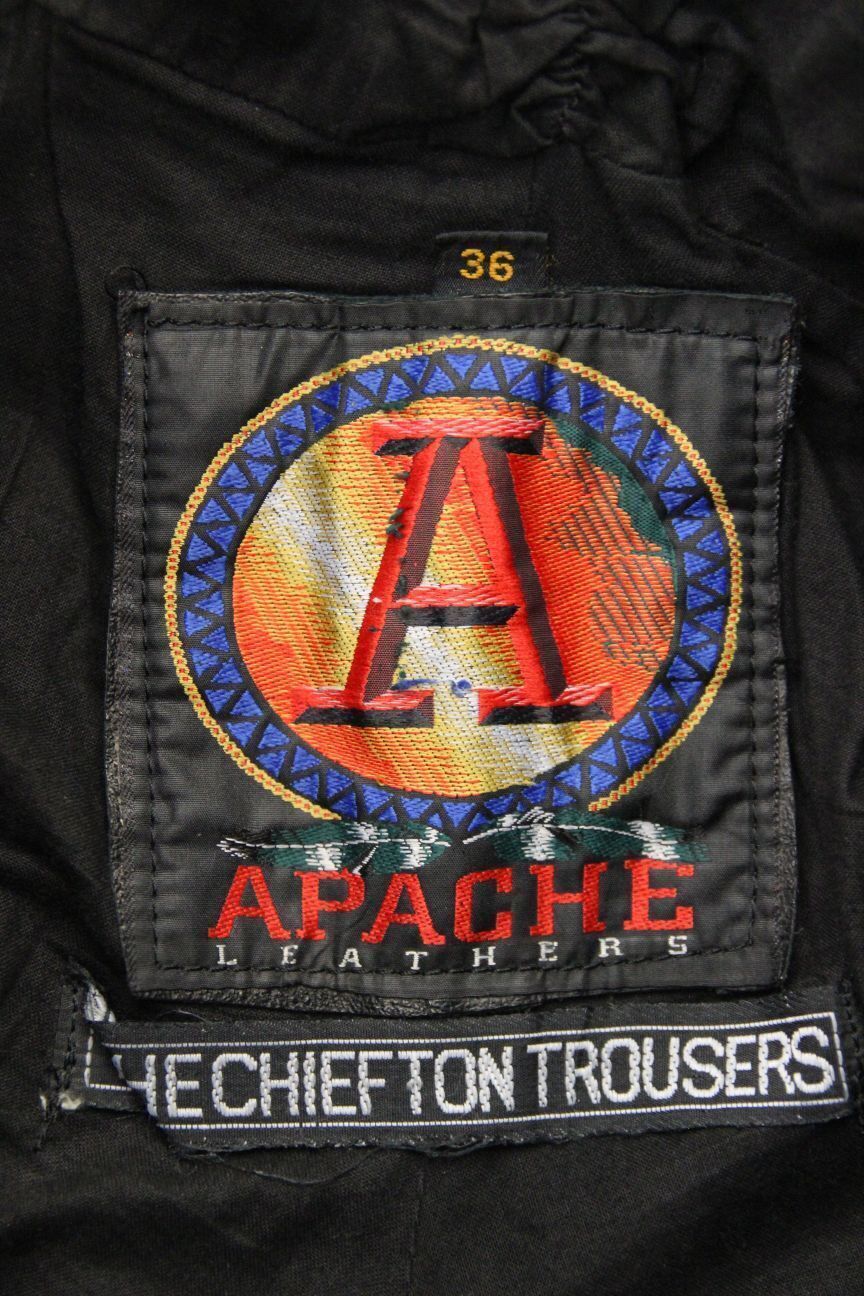 APACHE LEATHERS BLACK 'CHIEFTON' BIKER TROUSERS + CE ARMOUR WAIST 34-36"/LEG 28"