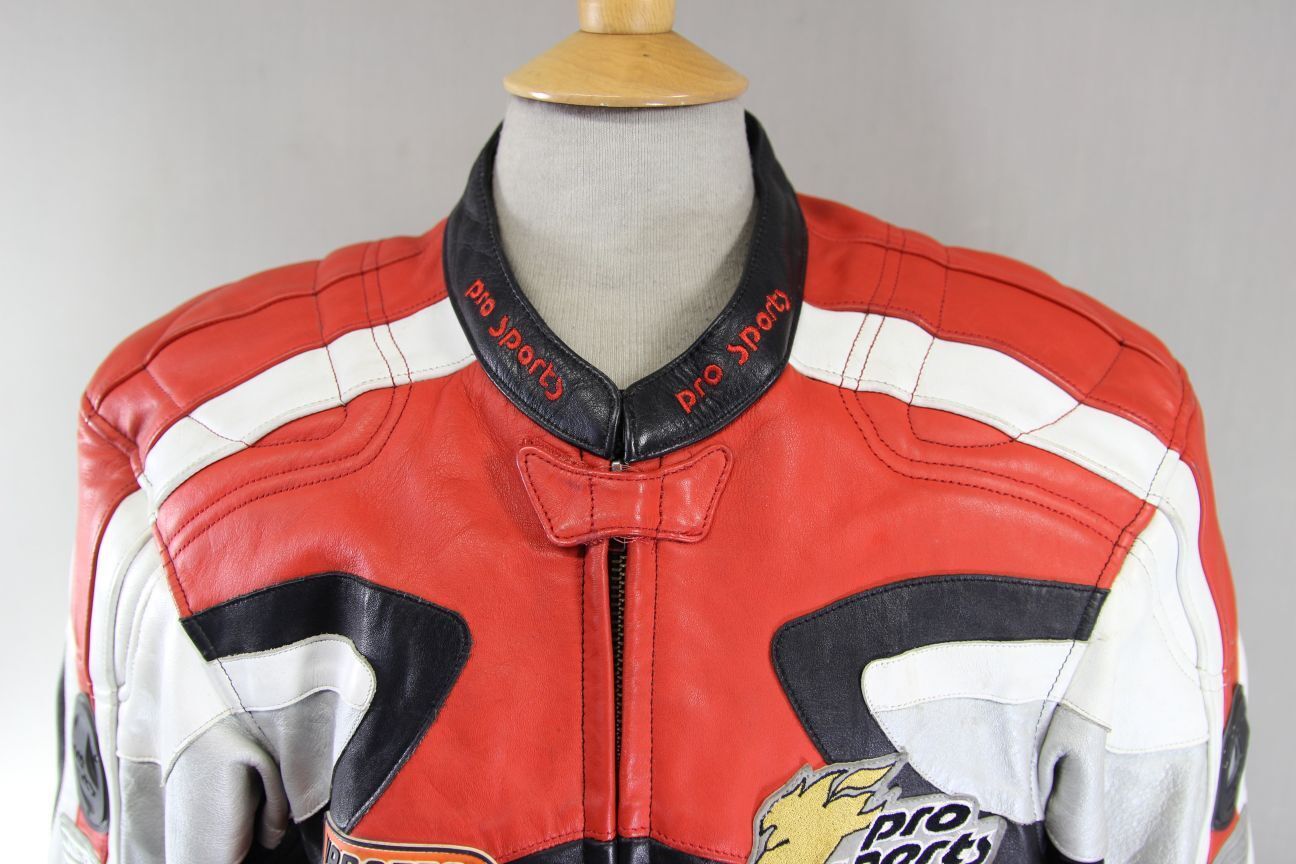 HEIN GERICKE PRO SPORTS LEATHER BIKER JACKET WITH HIPROTEC CE ARMOUR 40 INCH