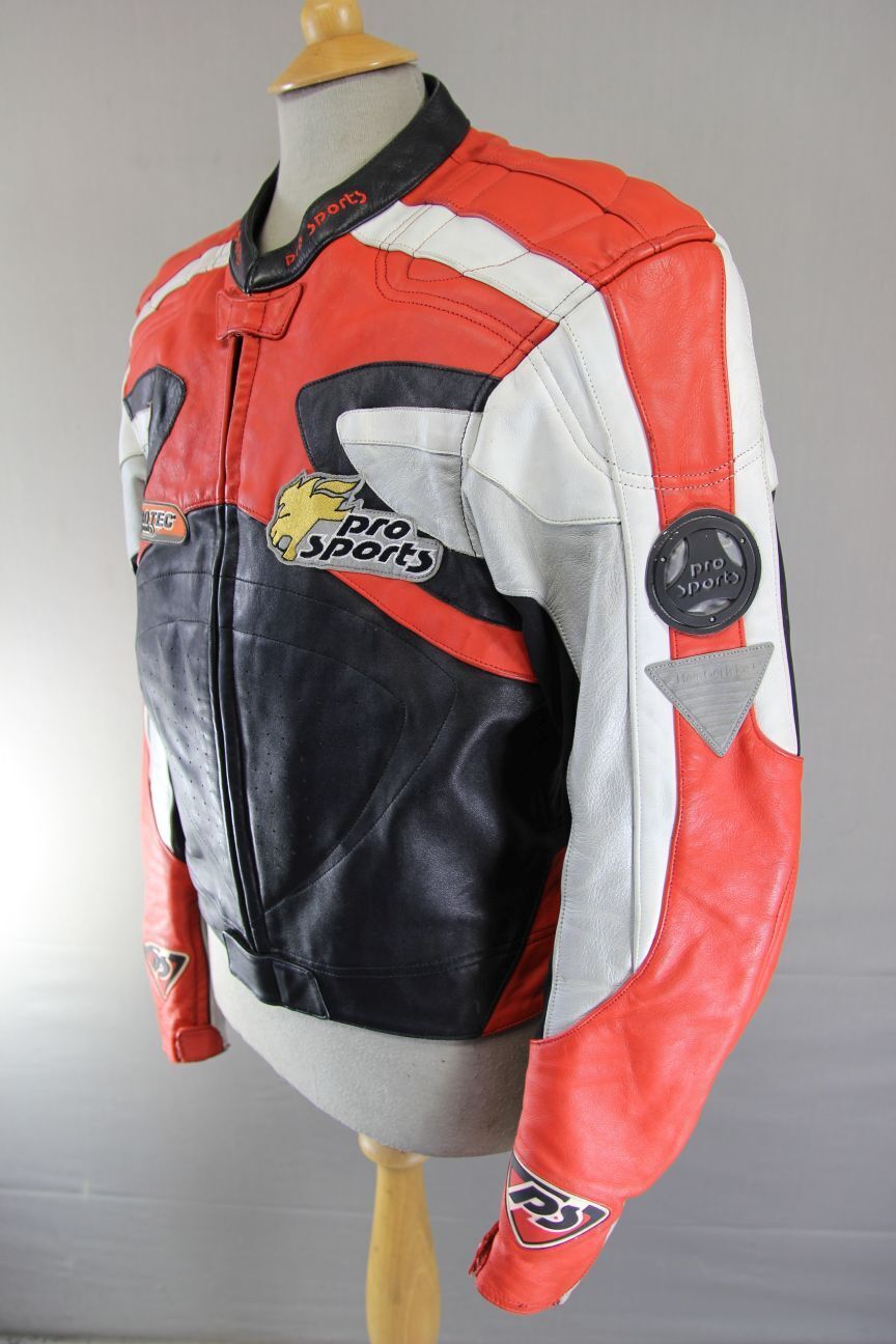 HEIN GERICKE PRO SPORTS LEATHER BIKER JACKET WITH HIPROTEC CE ARMOUR 40 INCH