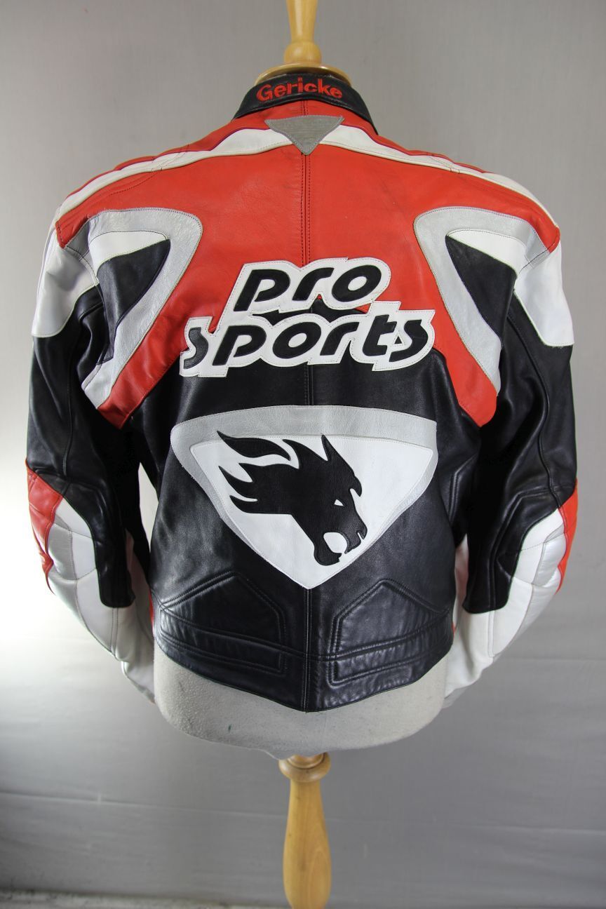 HEIN GERICKE PRO SPORTS LEATHER BIKER JACKET WITH HIPROTEC CE ARMOUR 40 INCH