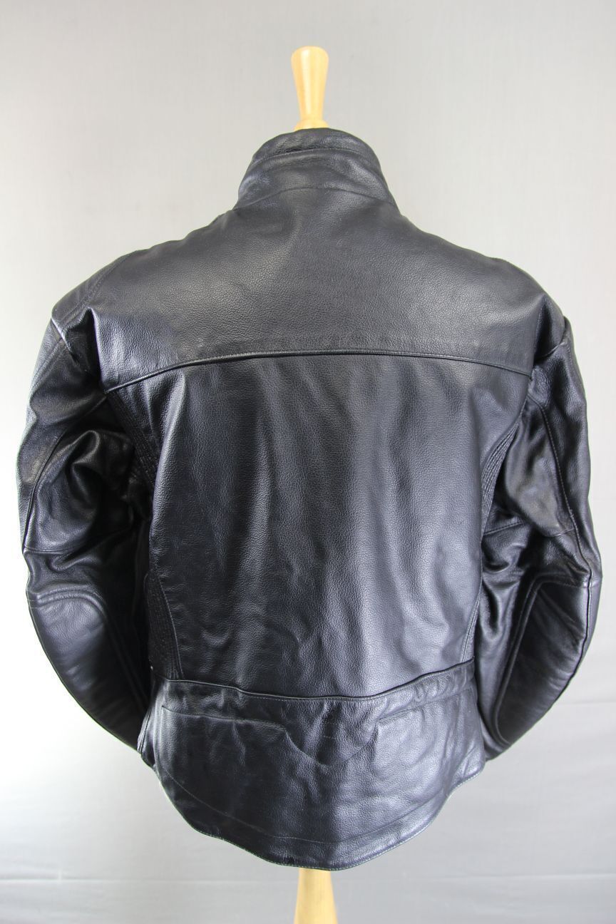 CLASSIC BLACK LEATHER BIKER JACKET 44-46 INCH