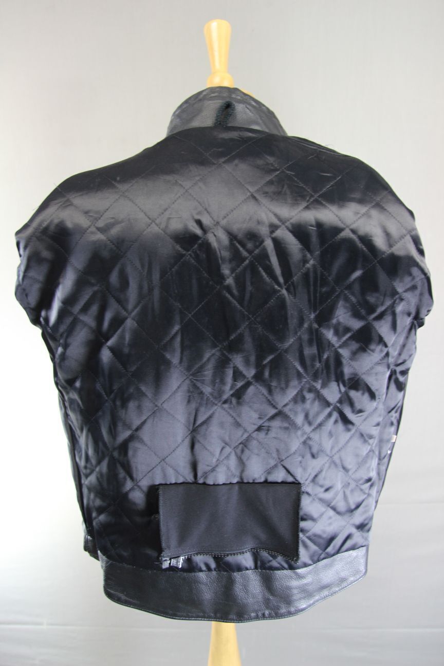 CLASSIC BLACK LEATHER BIKER JACKET 44-46 INCH