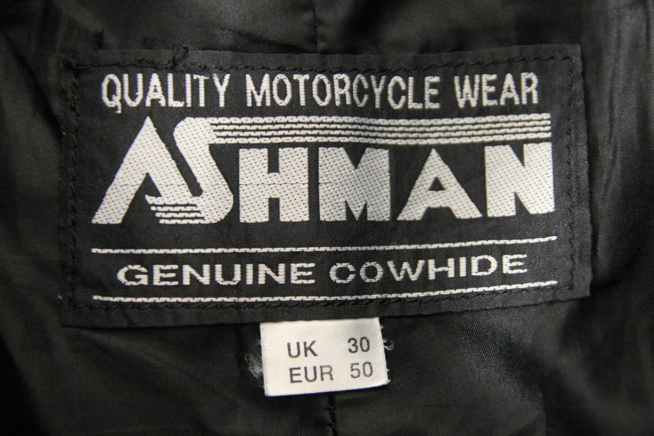 ASHMAN BLACK COWHIDE LEATHER BIKER TROUSERS WAIST 30 INCHES/INSIDE LEG 29 INCHES