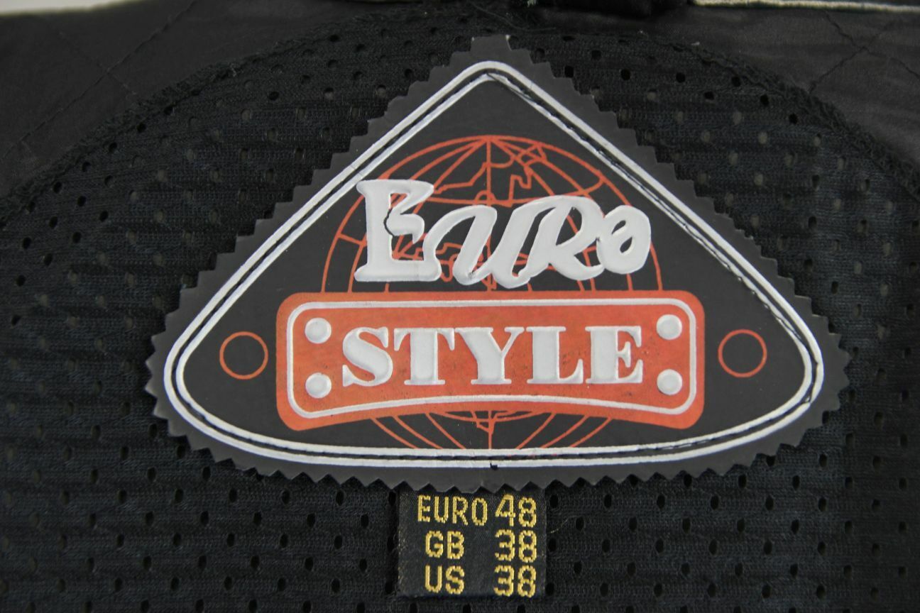 CLASSIC EURO STYLE BLACK LEATHER BIKER JACKET WITH REMOVABLE BACK PROTECTOR 38IN