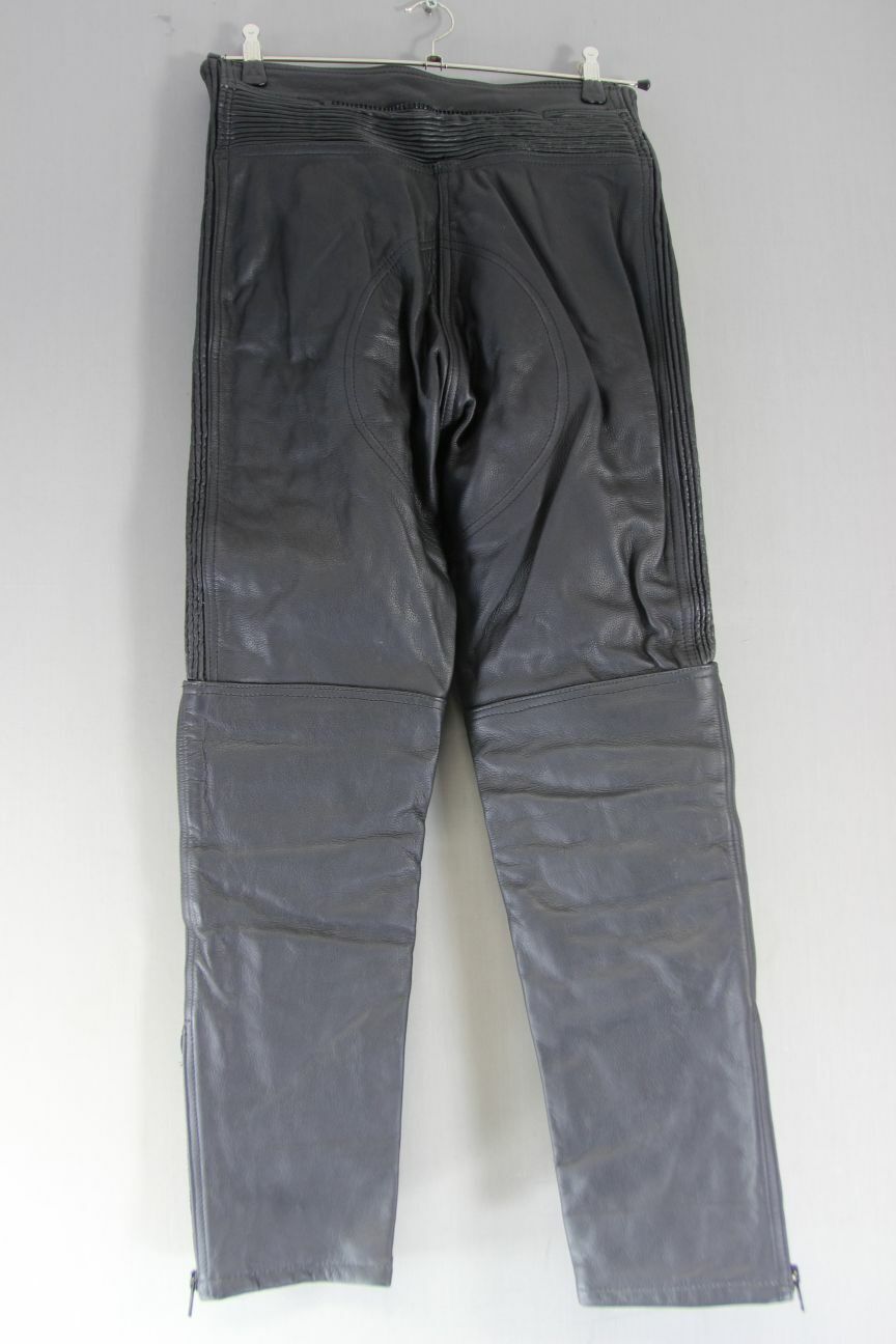 APACHE LEATHERS BLACK 'SULBY' BIKER TROUSERS SIZE 14 WAIST 30-32"/INSIDE LEG 29"