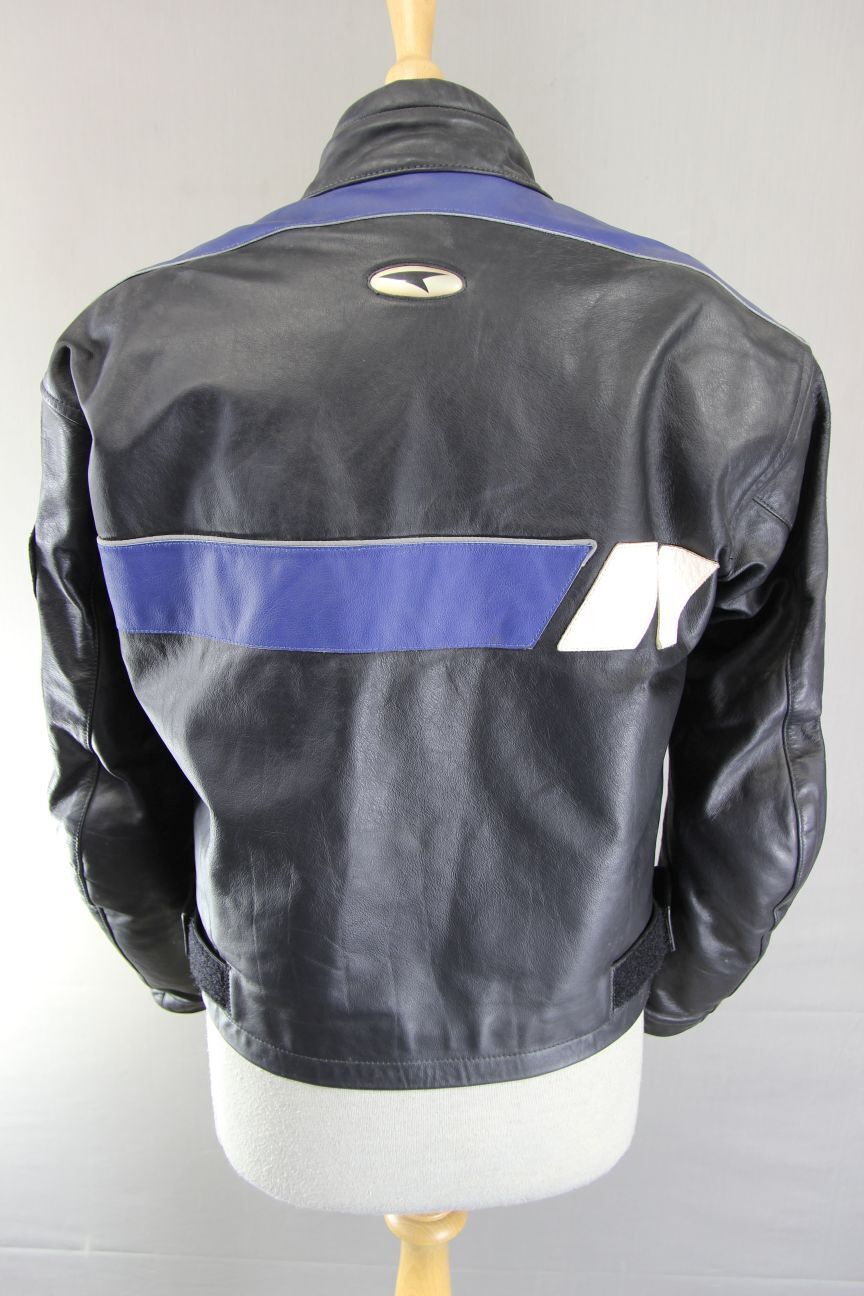 AXO RACING ITALIAN MADE LEATHER BIKER JACKET + CE ARMOUR & THERMAL LINING 36IN/S