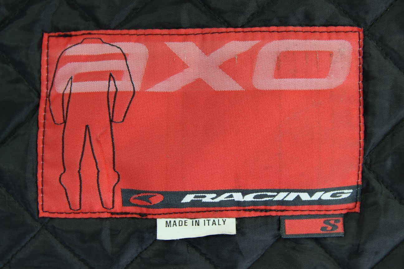 AXO RACING ITALIAN MADE LEATHER BIKER JACKET + CE ARMOUR & THERMAL LINING 36IN/S
