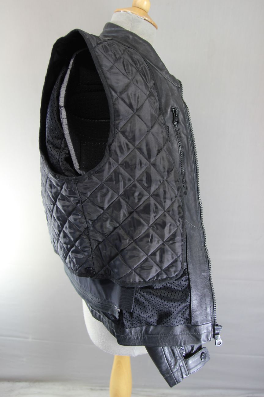 AXO RACING ITALIAN MADE LEATHER BIKER JACKET + CE ARMOUR & THERMAL LINING 36IN/S
