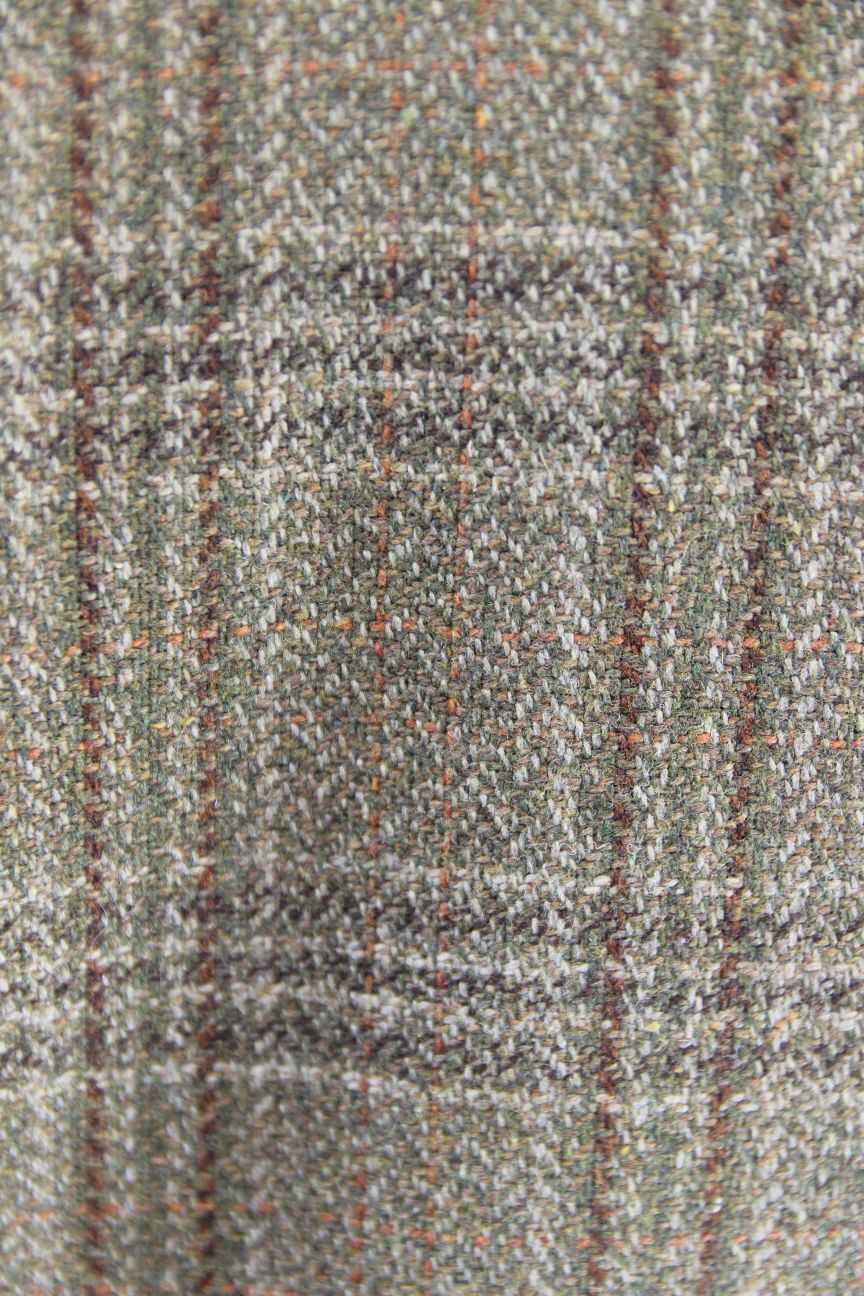 VINTAGE GRENDALE BRITISH MADE GREEN & BROWN CHECKED WOOL BLEND JACKET 44 INCH
