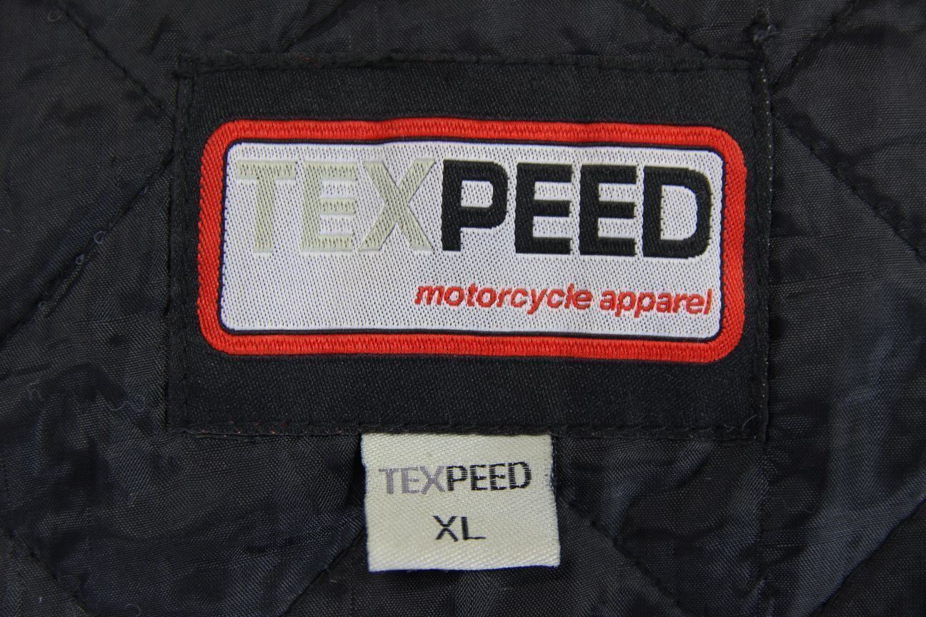 TEXPEED BLACK LEATHER BIKER JACKET WITH CE ARMOUR & THERMAL LINING 44-46 INCH/XL
