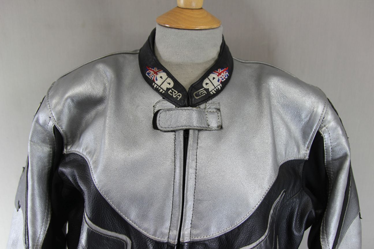 HANDMADE IN BRITAIN CARRERA LEATHERS BIKER JACKET + REMOVABLE CE ARMOUR SIZE 18