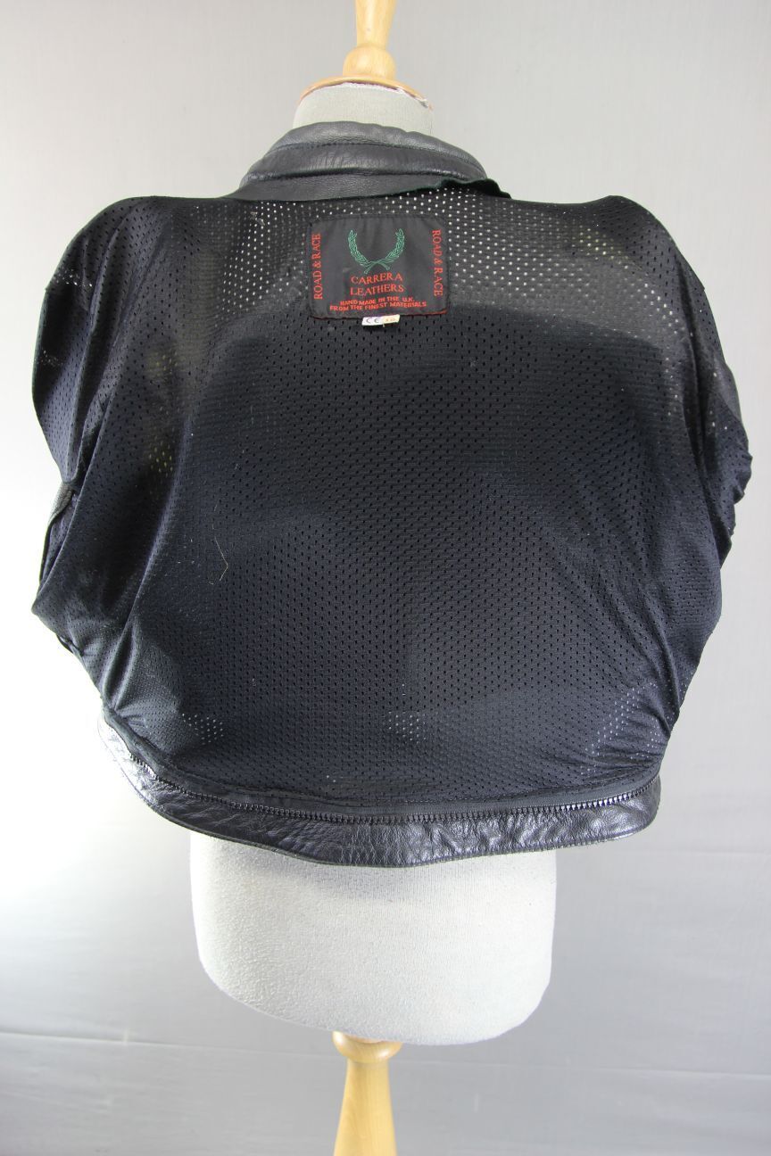 HANDMADE IN BRITAIN CARRERA LEATHERS BIKER JACKET + REMOVABLE CE ARMOUR SIZE 18