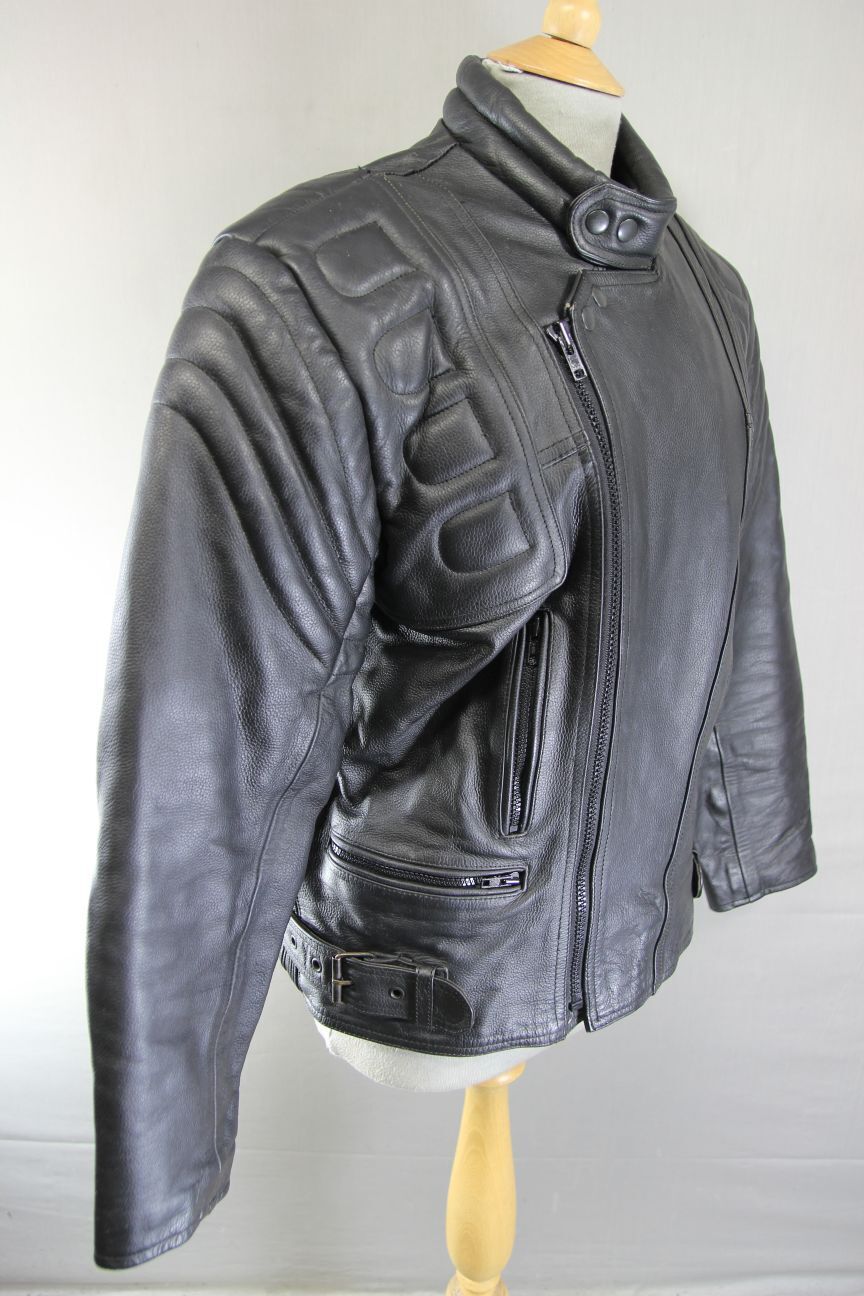 CLASSIC BLACK ACE LEATHERS BIKER JACKET 38-40 INCH