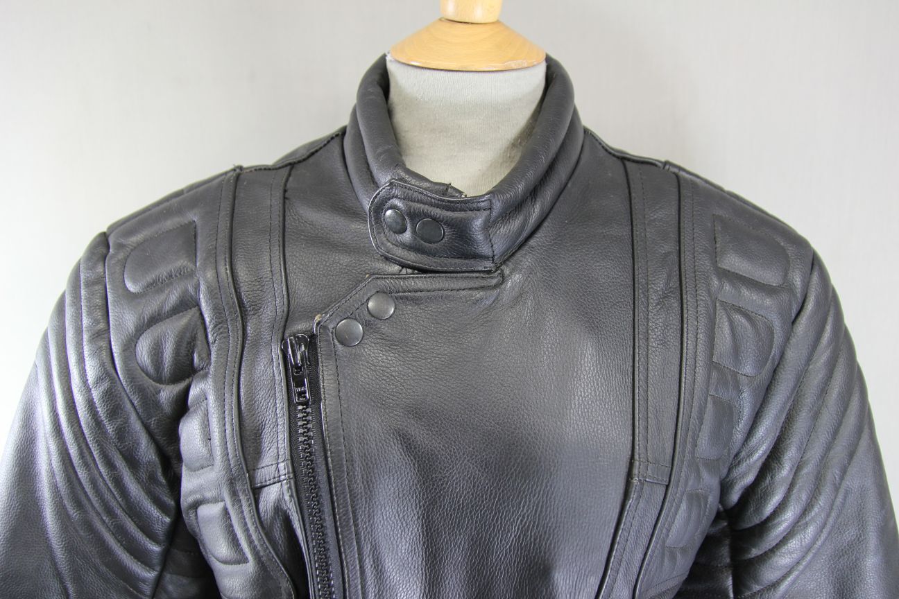 CLASSIC BLACK ACE LEATHERS BIKER JACKET 38-40 INCH