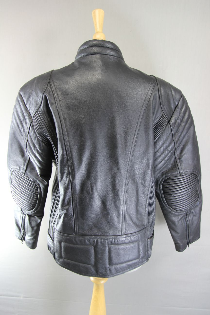 CLASSIC BLACK ACE LEATHERS BIKER JACKET 38-40 INCH