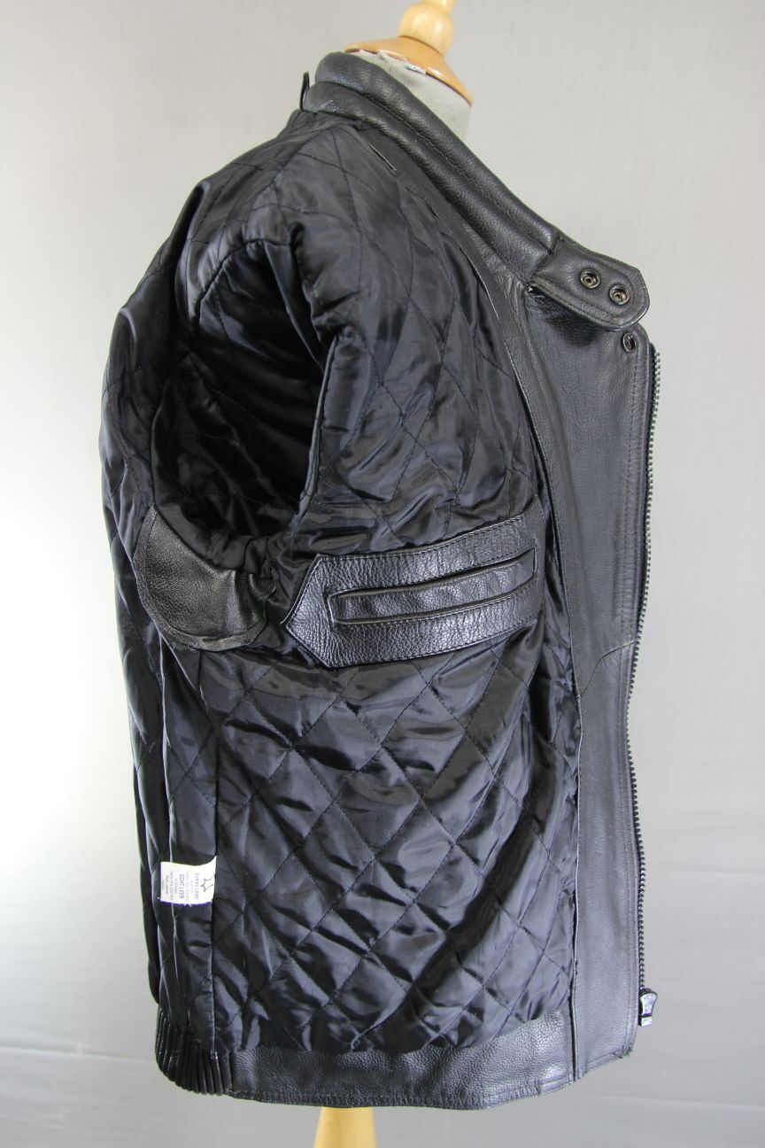 CLASSIC BLACK ACE LEATHERS BIKER JACKET 38-40 INCH