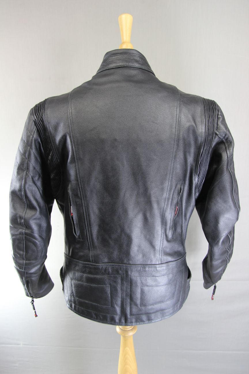 GEAR X CLASSIC BLACK LEATHER BIKER JACKET 38-40 INCH/MEDIUM