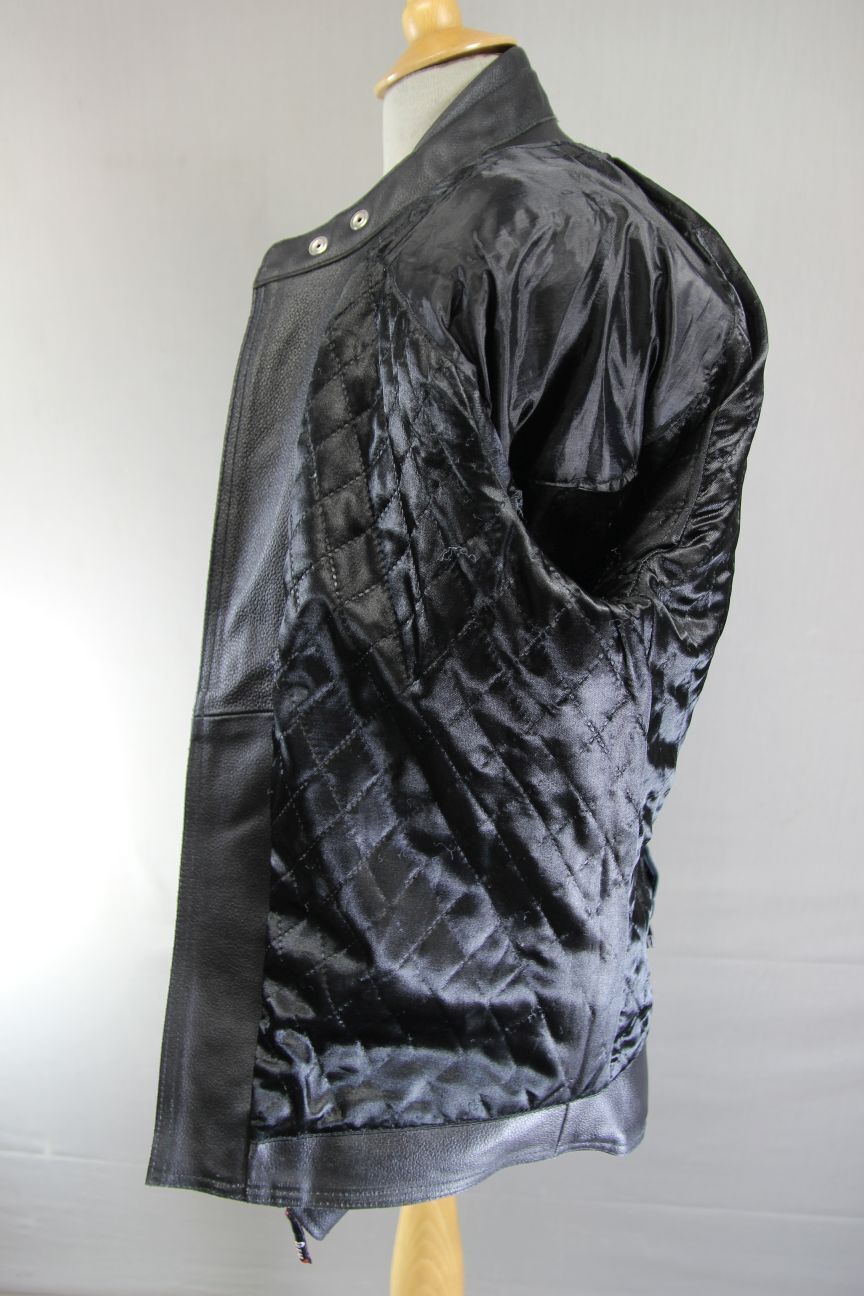 GEAR X CLASSIC BLACK LEATHER BIKER JACKET 38-40 INCH/MEDIUM