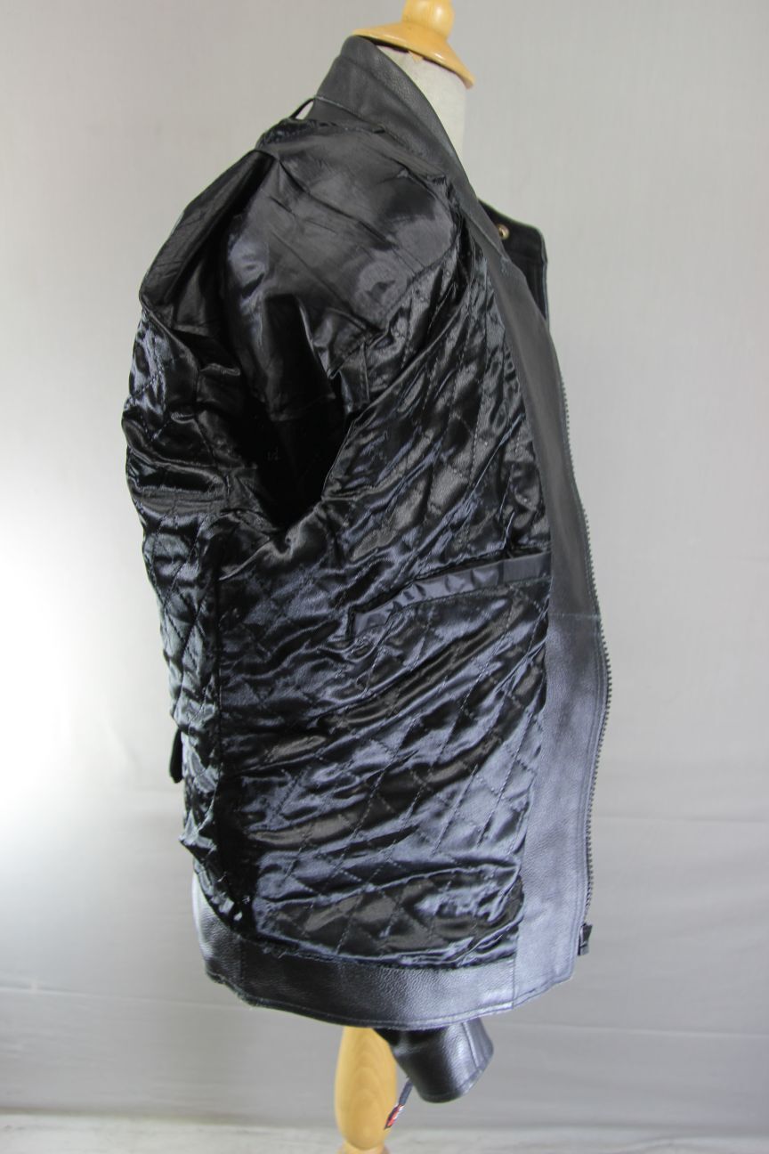 GEAR X CLASSIC BLACK LEATHER BIKER JACKET 38-40 INCH/MEDIUM