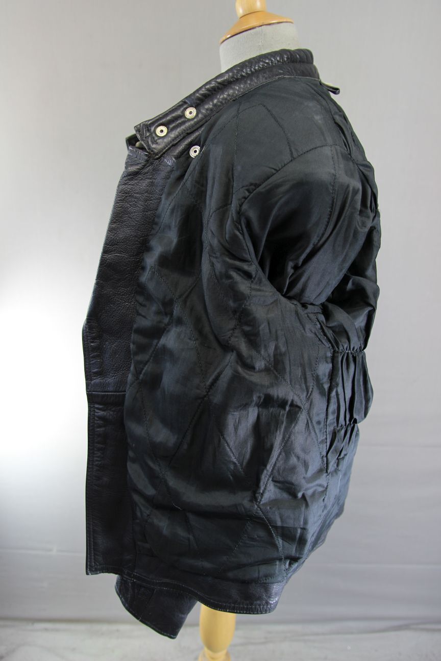 CLASSIC WADDINGTON BLACK LEATHER BIKER JACKET 38 INCH CHEST