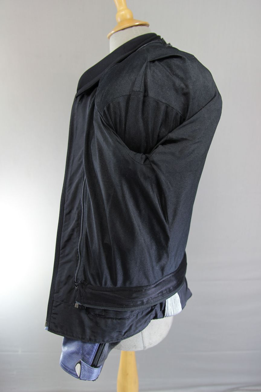 HEIN GERICKE PRO SPORTS BLUE, SILVER & BLACK LEATHER BIKER JACKET+CE ARMOUR 40IN