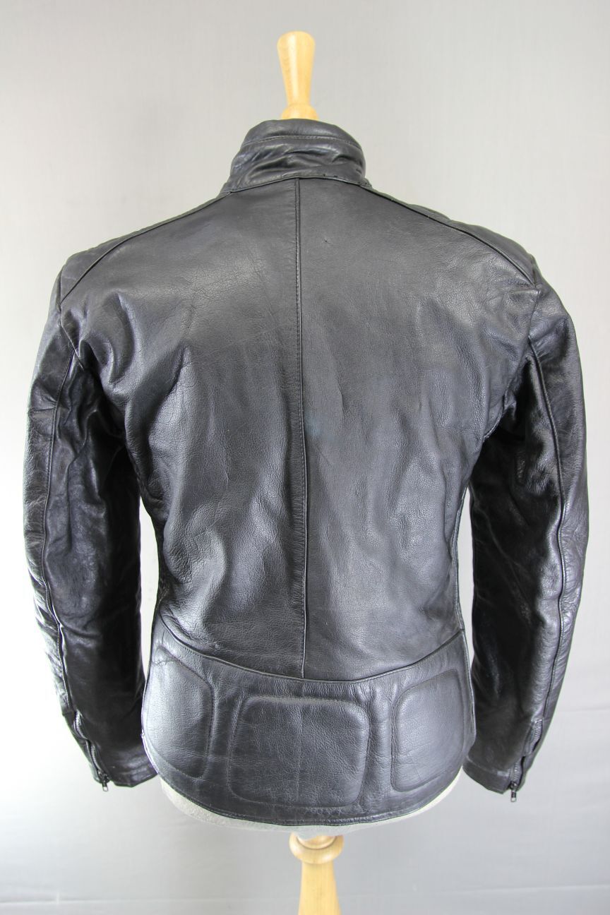 VINTAGE KETT CLASSIC BLACK COWHIDE LEATHER BIKER JACKET 36-38 INCH