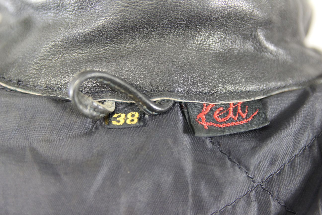 VINTAGE KETT CLASSIC BLACK COWHIDE LEATHER BIKER JACKET 36-38 INCH