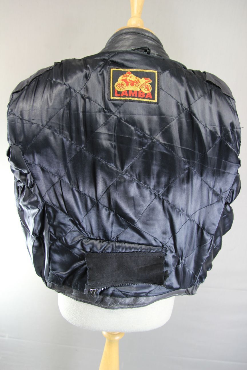 CLASSIC LAMBA BLACK LEATHER BIKER JACKET: SIZE 14/34 -36 INCH CHEST