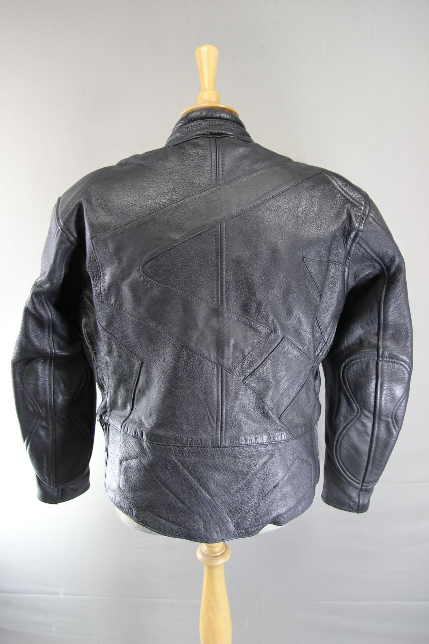 JUST BIKERS 'MAGNUM' CLASSIC BLACK LEATHER JACKET 44 INCH