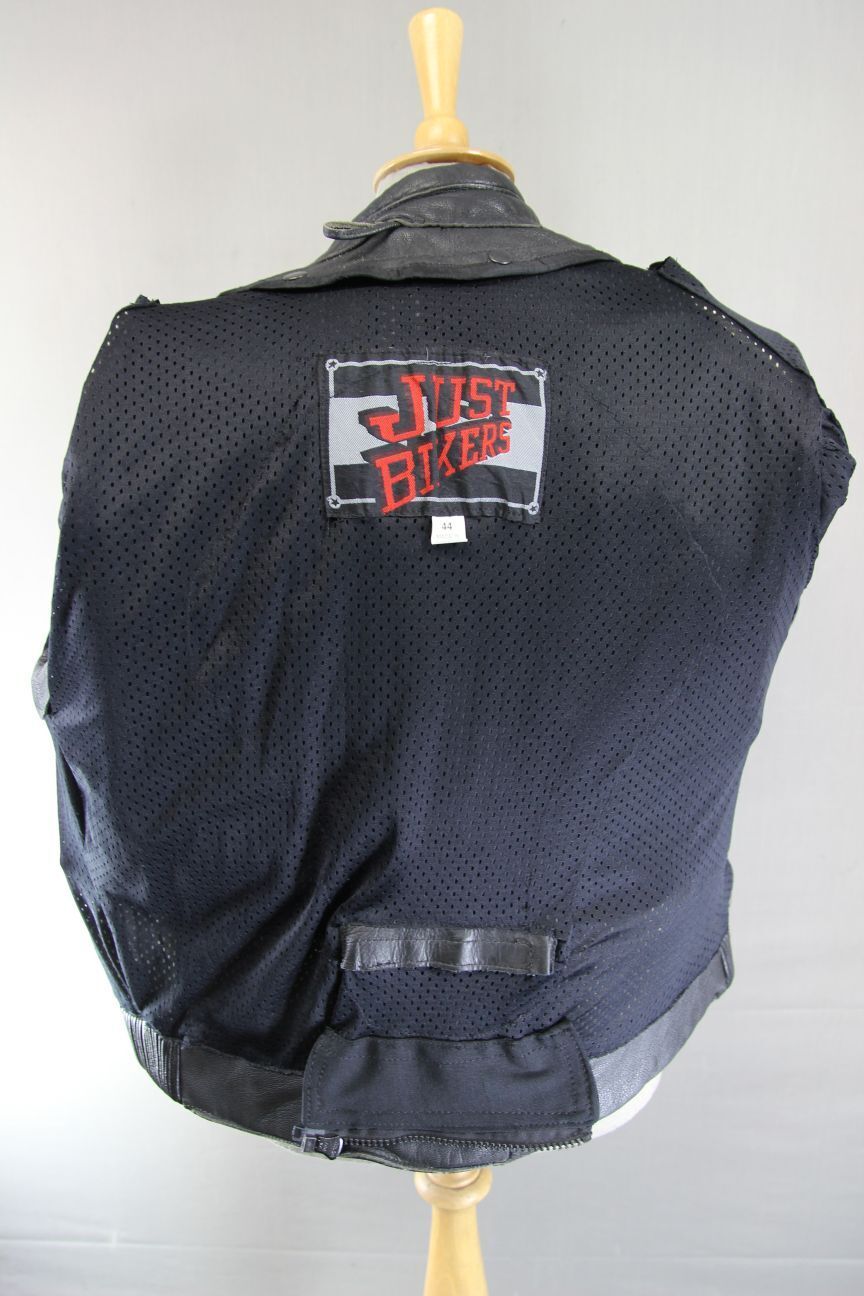 JUST BIKERS 'MAGNUM' CLASSIC BLACK LEATHER JACKET 44 INCH