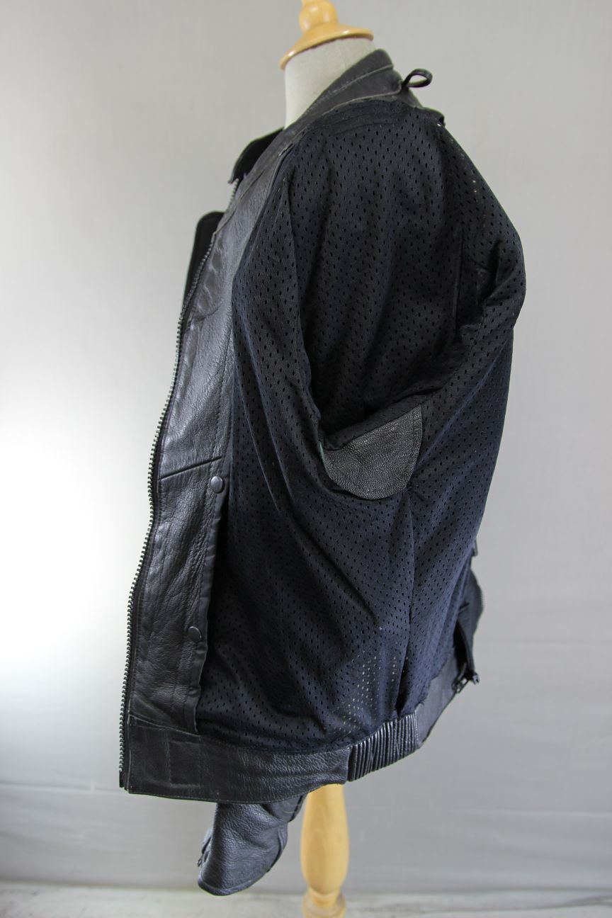 JUST BIKERS 'MAGNUM' CLASSIC BLACK LEATHER JACKET 44 INCH