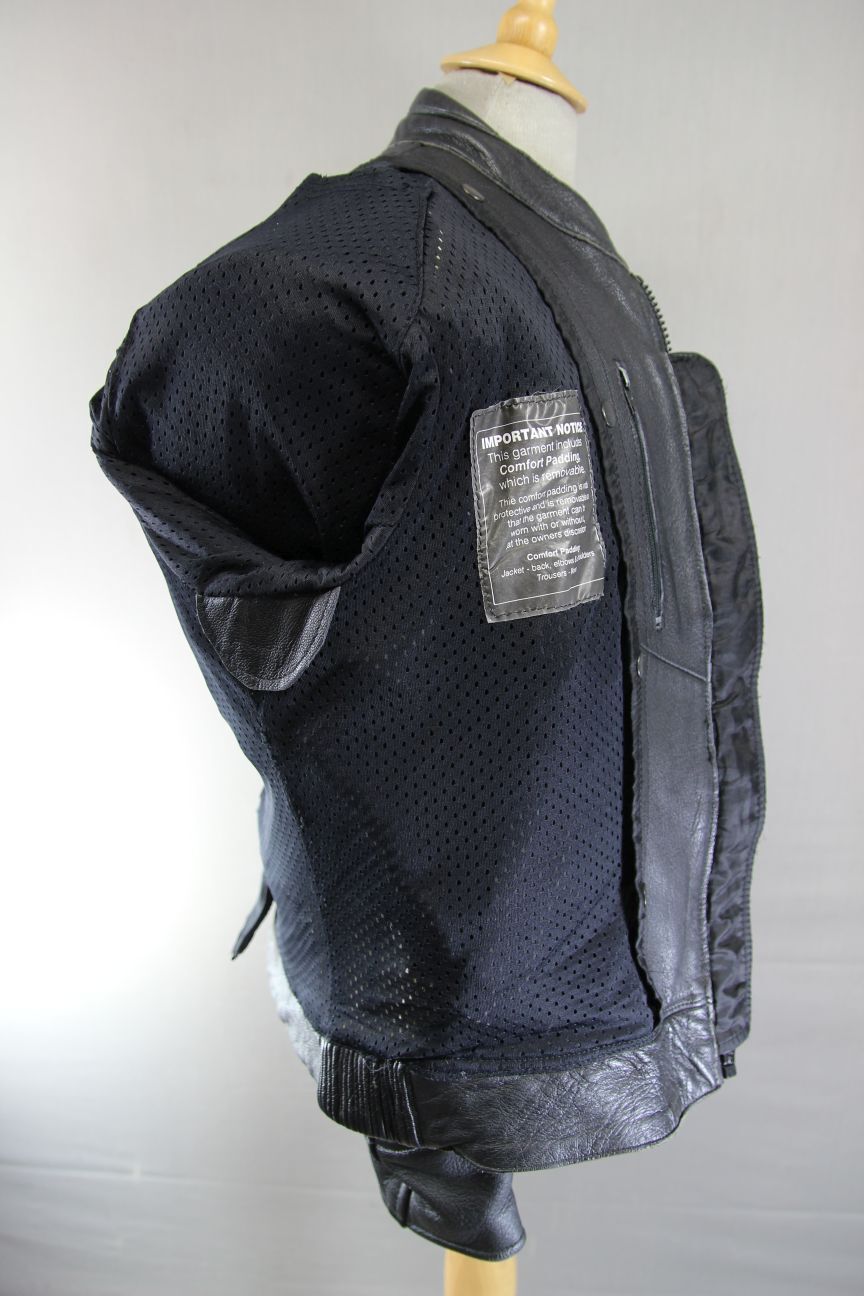JUST BIKERS 'MAGNUM' CLASSIC BLACK LEATHER JACKET 44 INCH