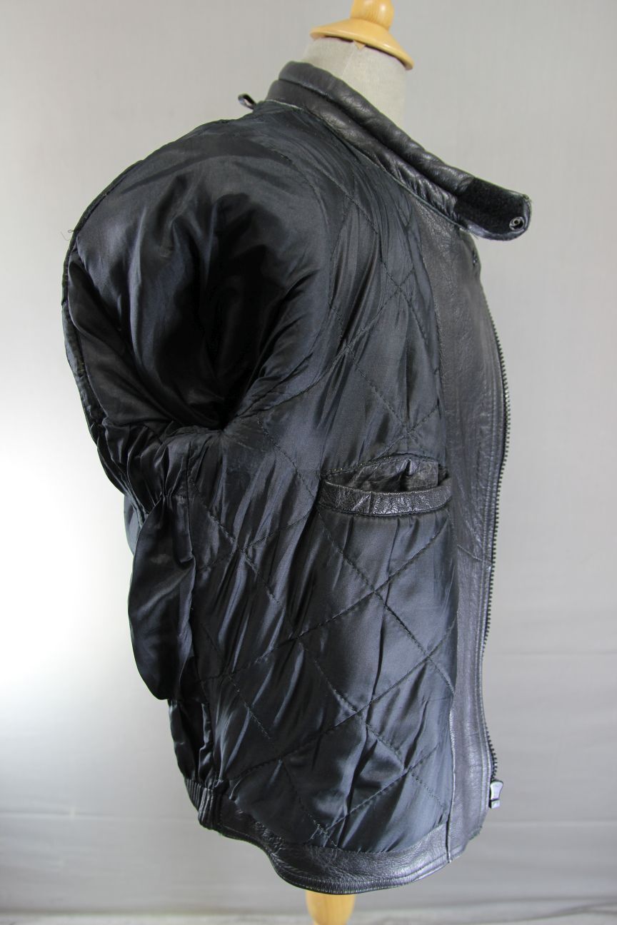 CLASSIC BIKER'S GEARBOX BLACK COWHIDE LEATHER BIKER JACKET 40-42 INCH