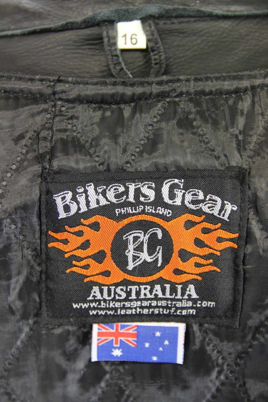 SUPERB BIKERS GEAR BLACK LEATHER JACKET WITH CE ARMOUR & THERMAL LINING: SIZE 16