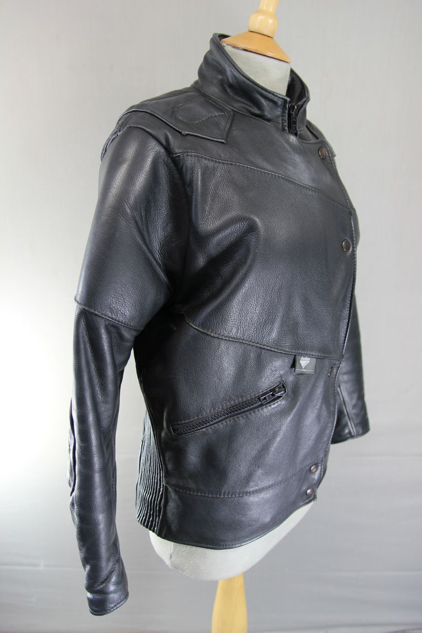 CLASSIC BRITISH MADE BLACK SCOTT LEATHER BIKER JACKET SIZE 14/36 INCH