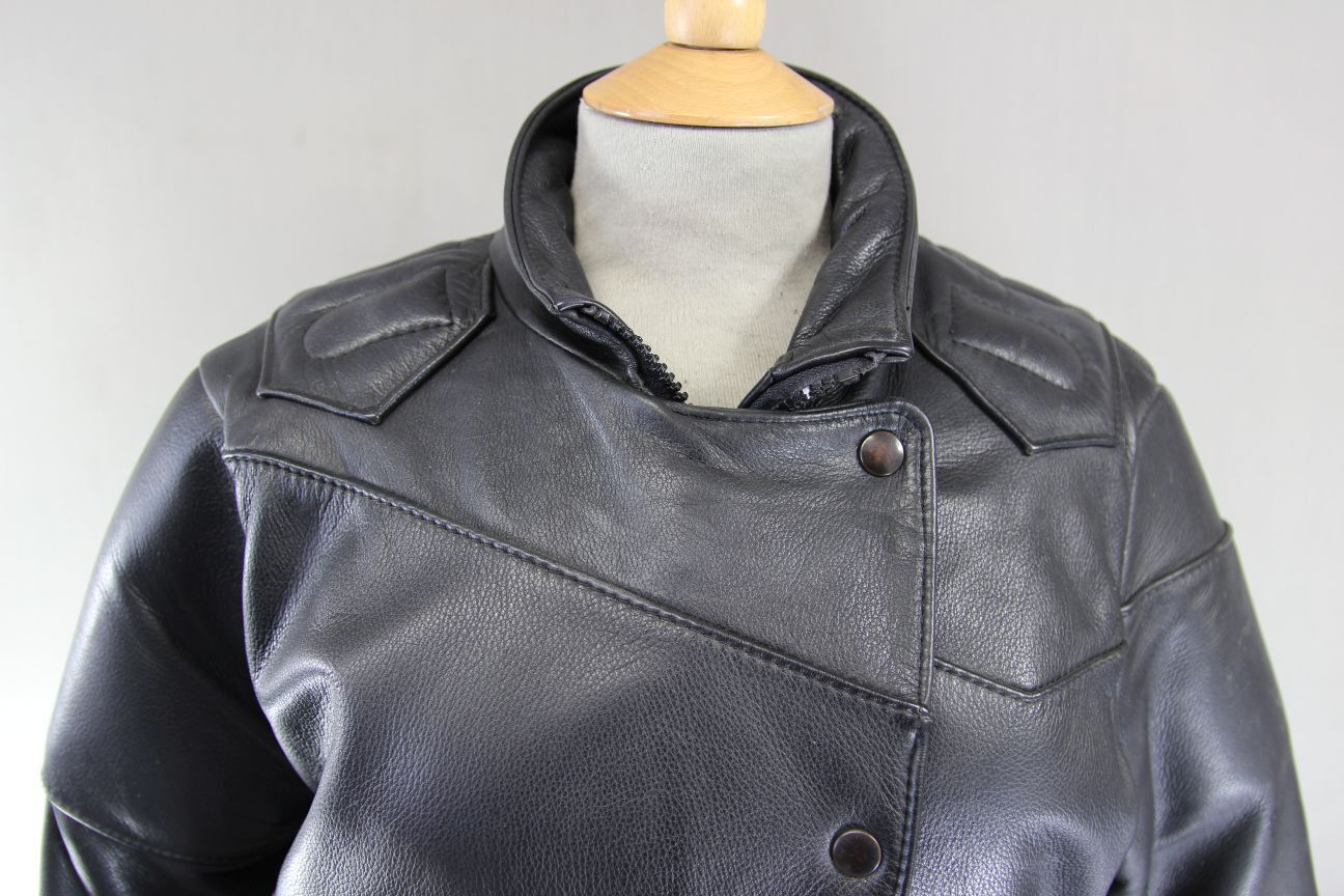CLASSIC BRITISH MADE BLACK SCOTT LEATHER BIKER JACKET SIZE 14/36 INCH