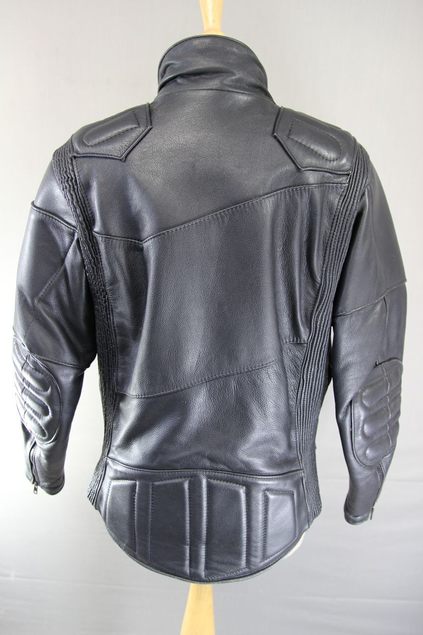 CLASSIC BRITISH MADE BLACK SCOTT LEATHER BIKER JACKET SIZE 14/36 INCH