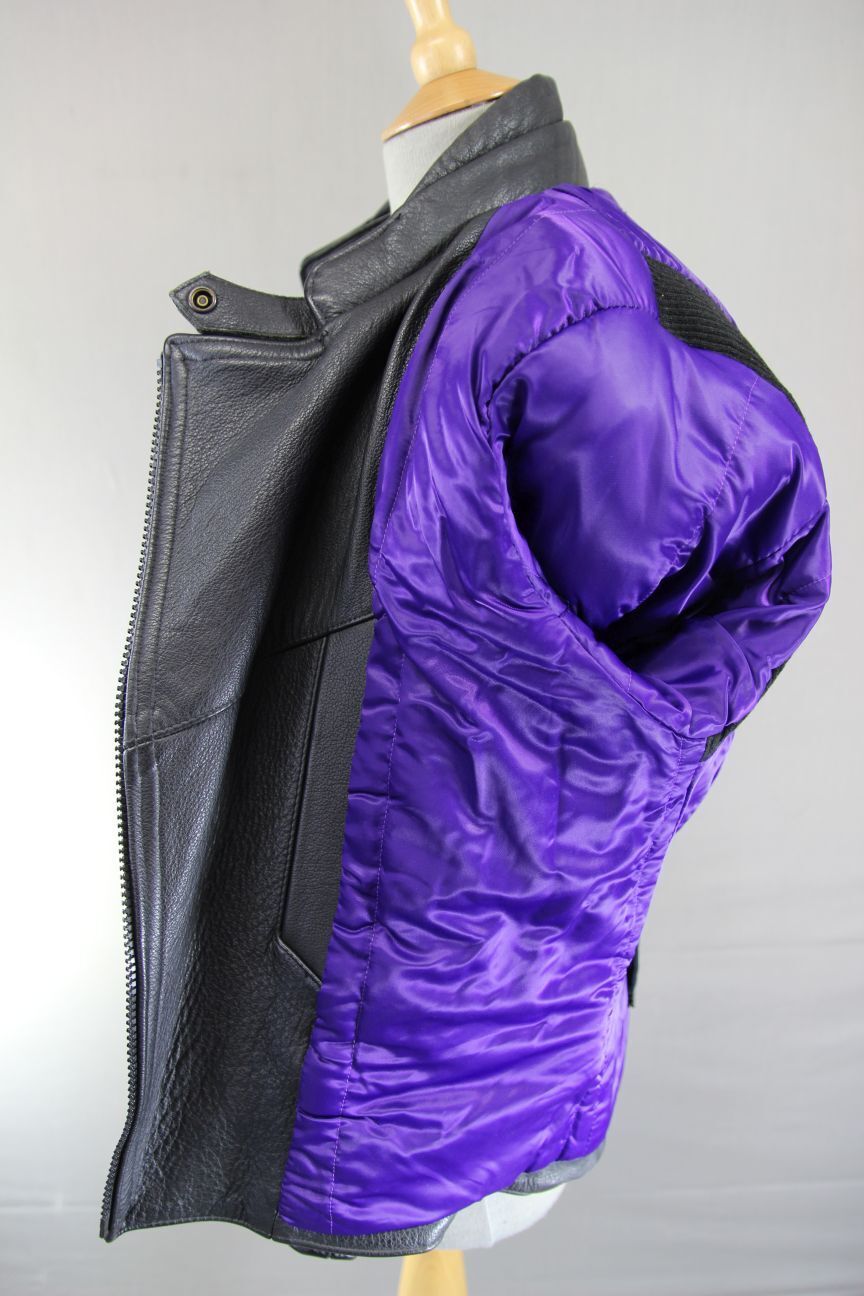 BRITISH MADE GEAR CLASSIC BLACK LEATHER BIKER JACKET: SIZE 12