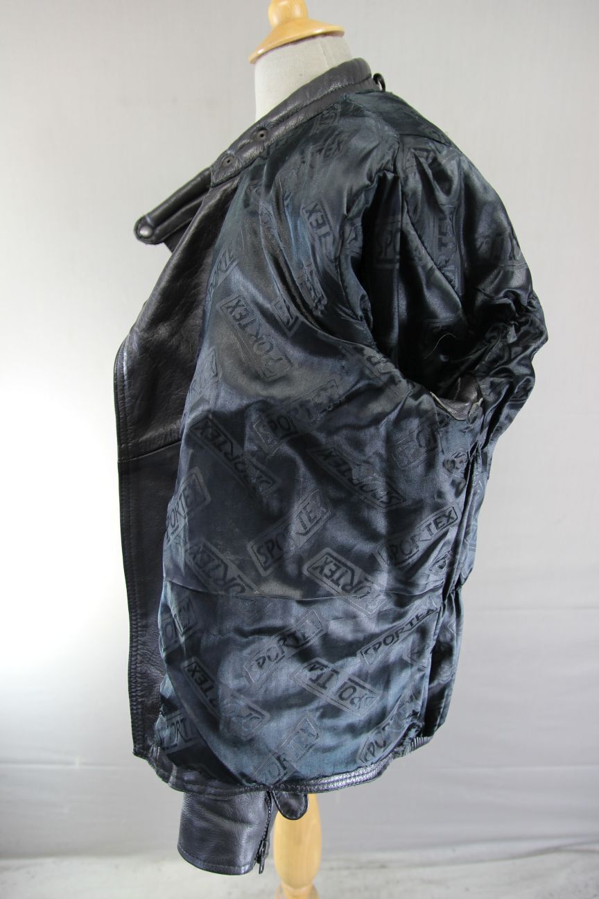 CLASSIC SPORTEX C4 BLACK LEATHER BIKER JACKET 42-44 INCH