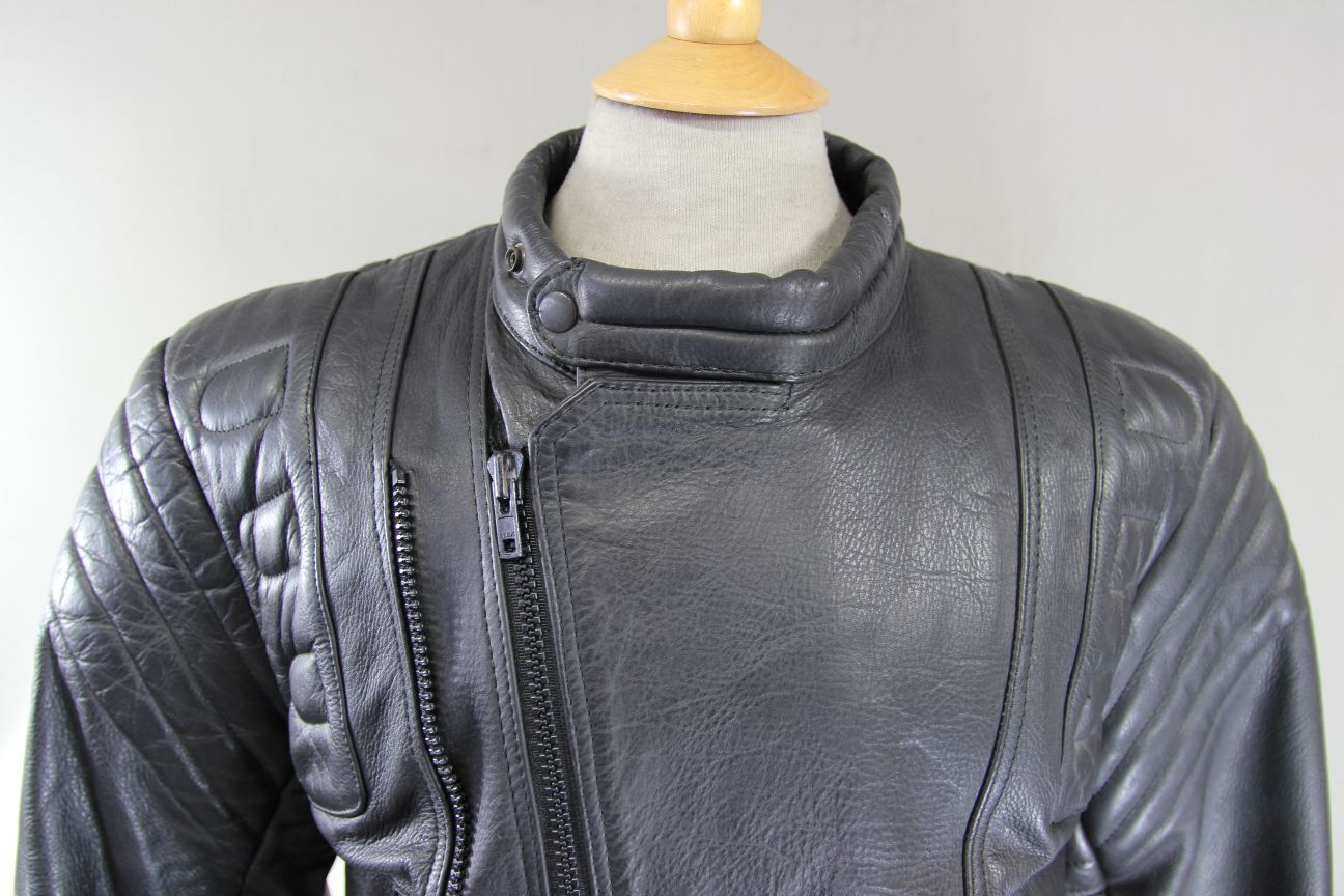 CLASSIC SPORTEX C4 BLACK LEATHER BIKER JACKET 42-44 INCH