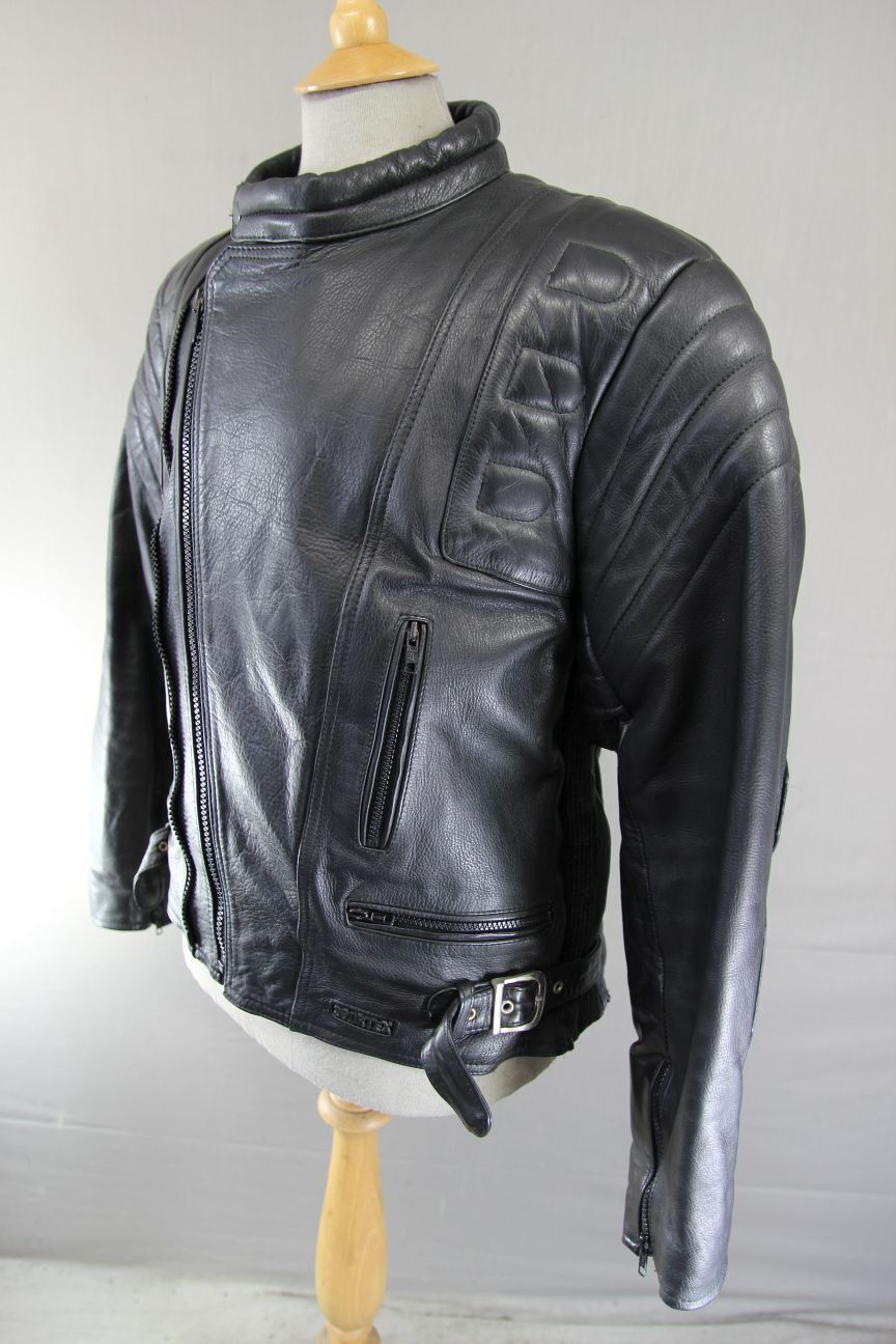 CLASSIC SPORTEX C4 BLACK LEATHER BIKER JACKET 42-44 INCH
