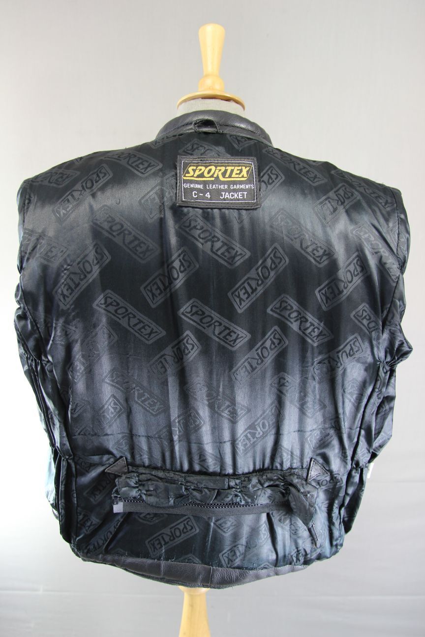 CLASSIC SPORTEX C4 BLACK LEATHER BIKER JACKET 42-44 INCH