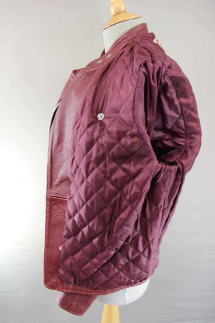 VNTG 70s WOLF LEATHERS REDDISH BROWN PUNK ROCK/MARLON BRANDO BIKER JACKET 36-38"