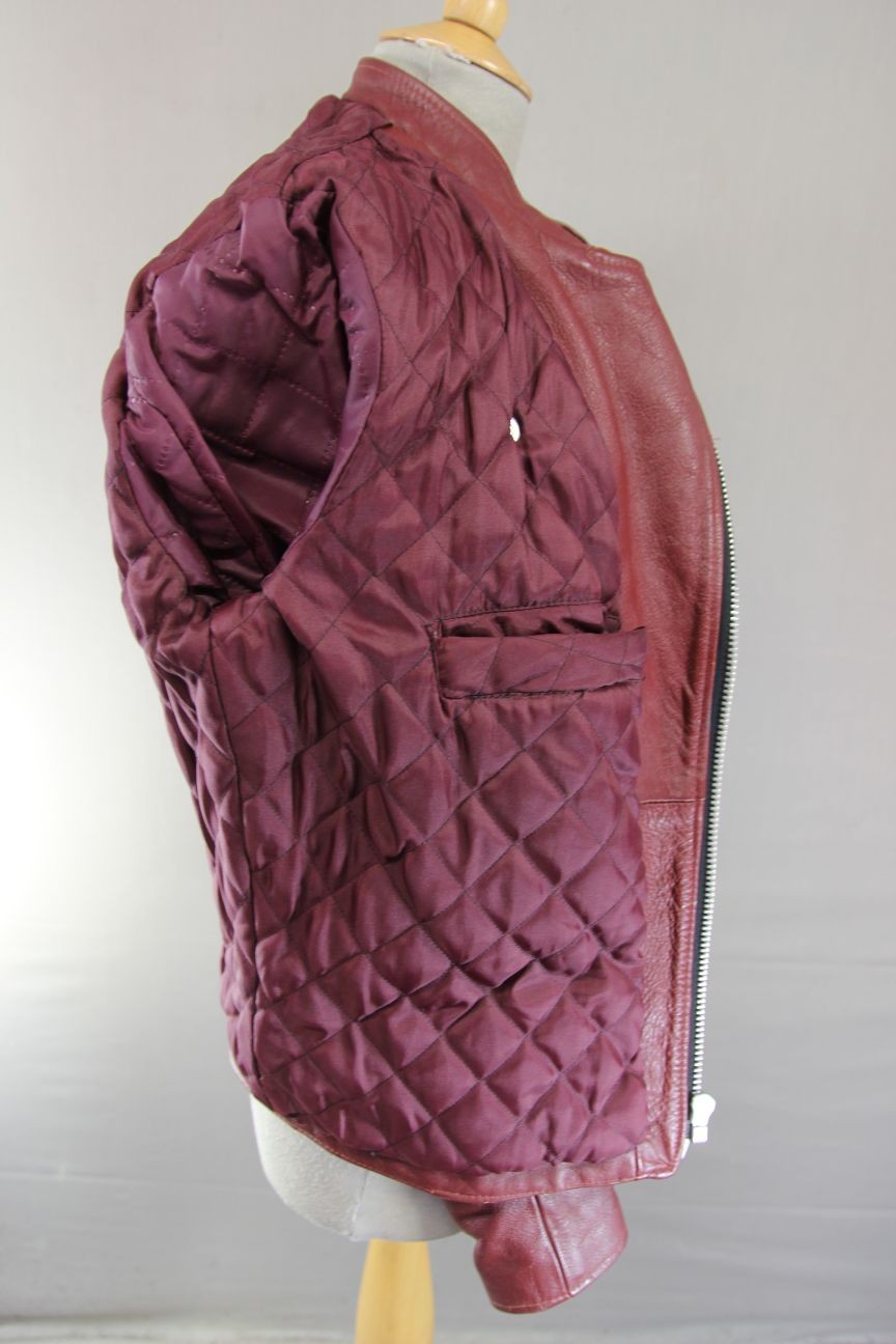 VNTG 70s WOLF LEATHERS REDDISH BROWN PUNK ROCK/MARLON BRANDO BIKER JACKET 36-38"