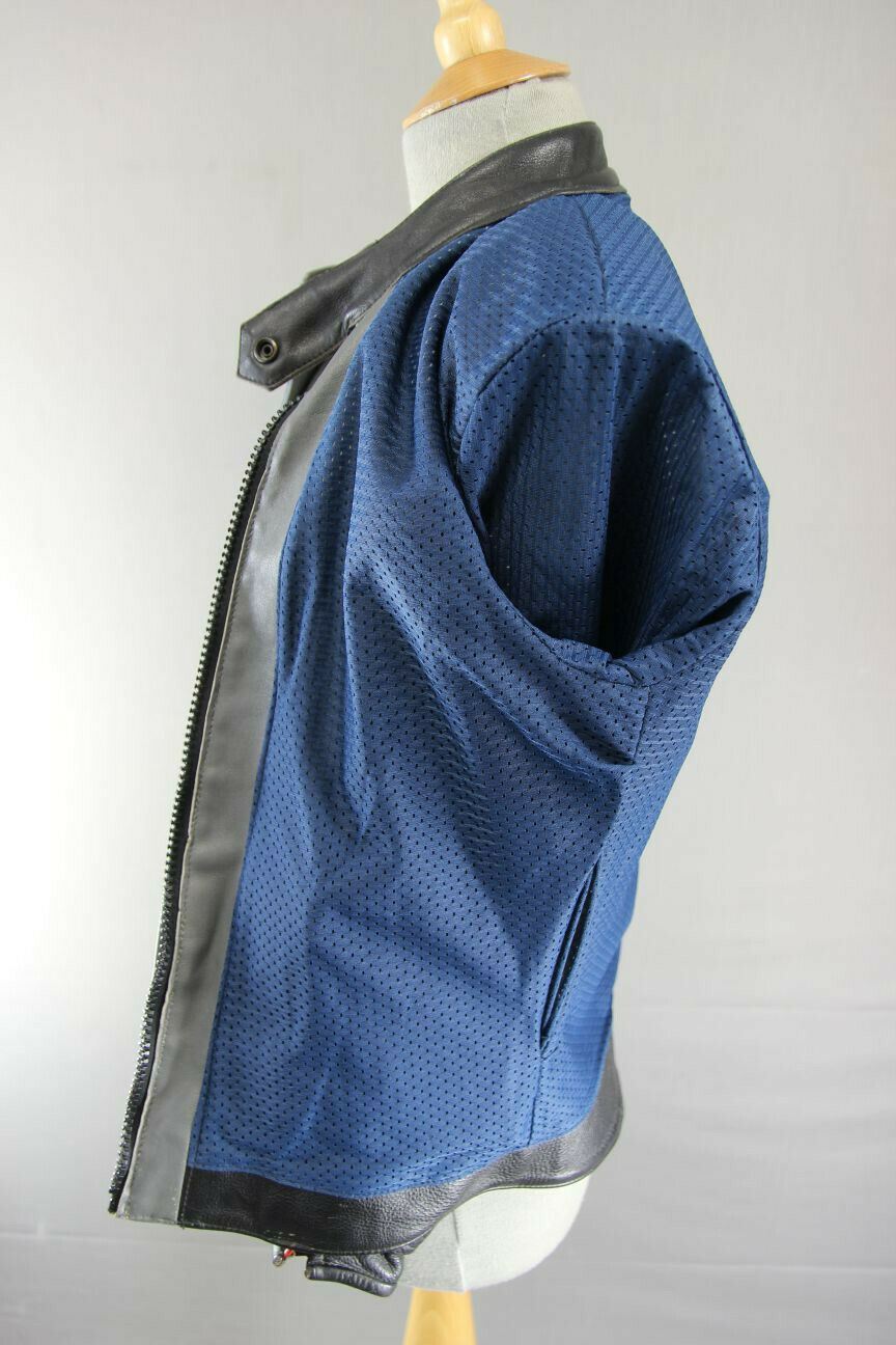 VINTAGE BRITISH MADE GREY & BLACK SWIFT LEATHERS LADIES CAFE RACER JACKET 34 IN
