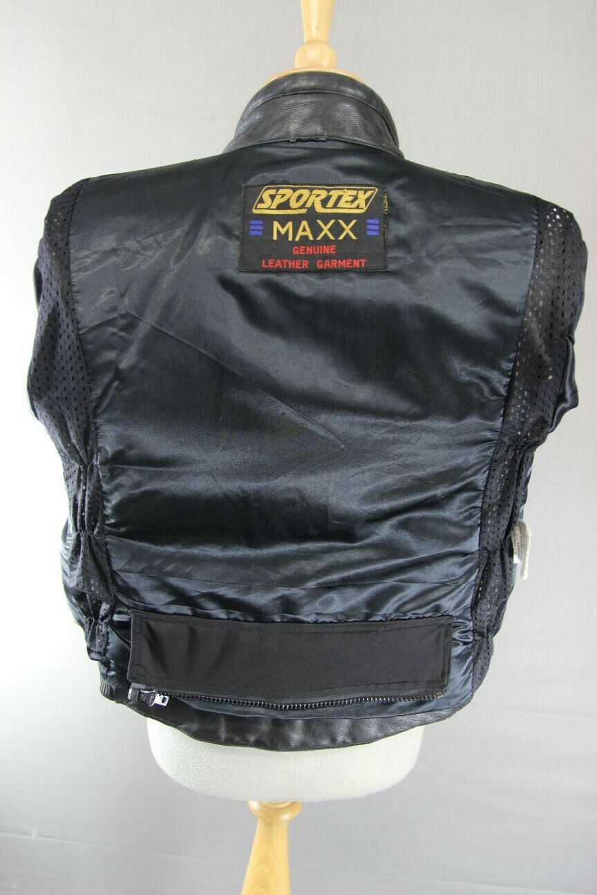 SPORTEX MAXX LADIES CLASSIC BLACK LEATHER BIKER JACKET 34 INCH