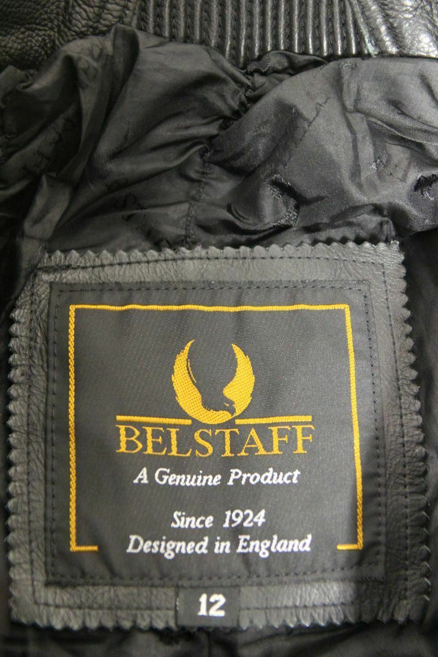 BELSTAFF BLACK LEATHER BIKER TROUSERS SIZE 12: WAIST 24 INCHES/LEG 30 INCHES