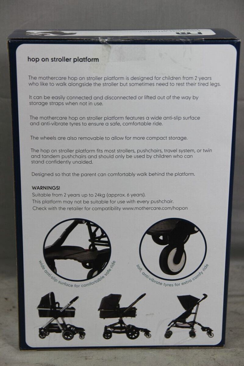 BRAND NEW MOTHERCARE CHILD'S/TODDLER'S HOP ON BLACK STROLLER PLATFORM: AGES 2-6